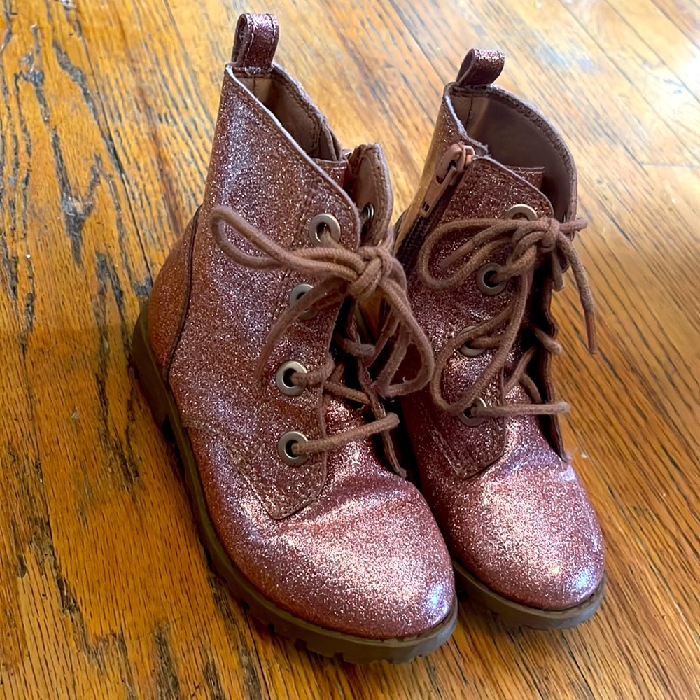 Target brand faux doc marten toddler glitter boots